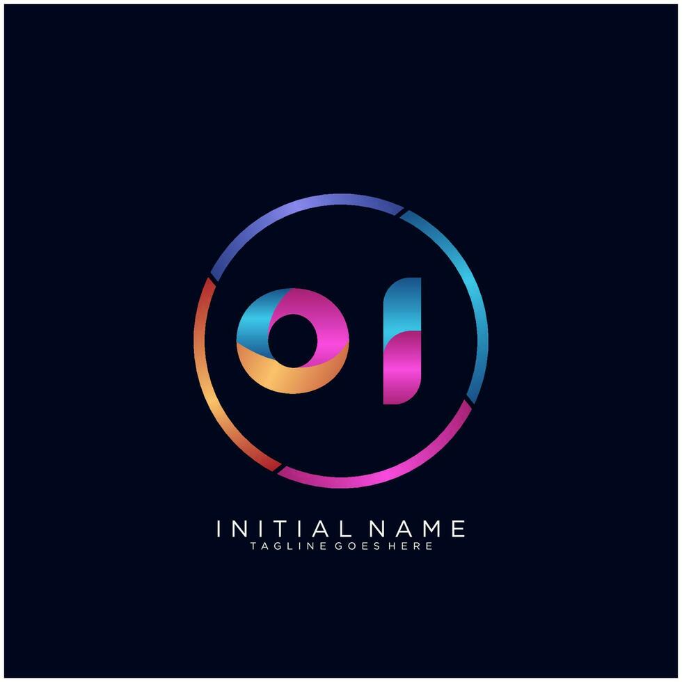 Letter OI colorfull logo premium elegant template vector