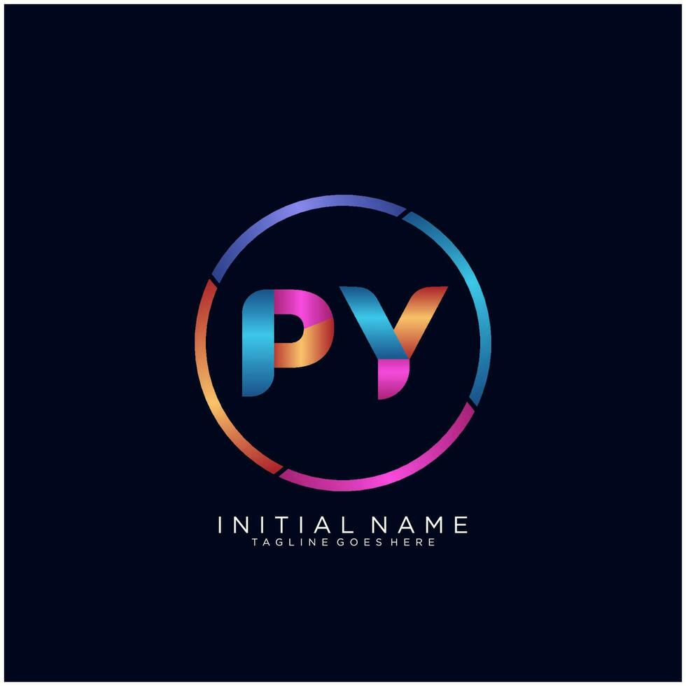 Letter PY colorfull logo premium elegant template vector