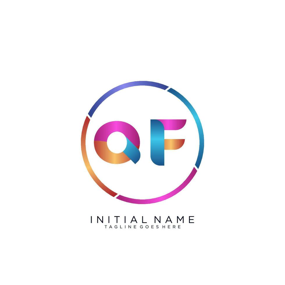 Letter QF colorfull logo premium elegant template vector
