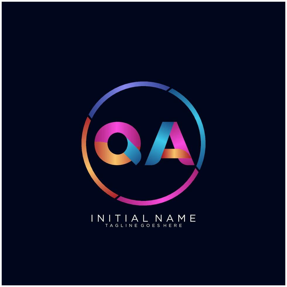 Letter QA colorfull logo premium elegant template vector