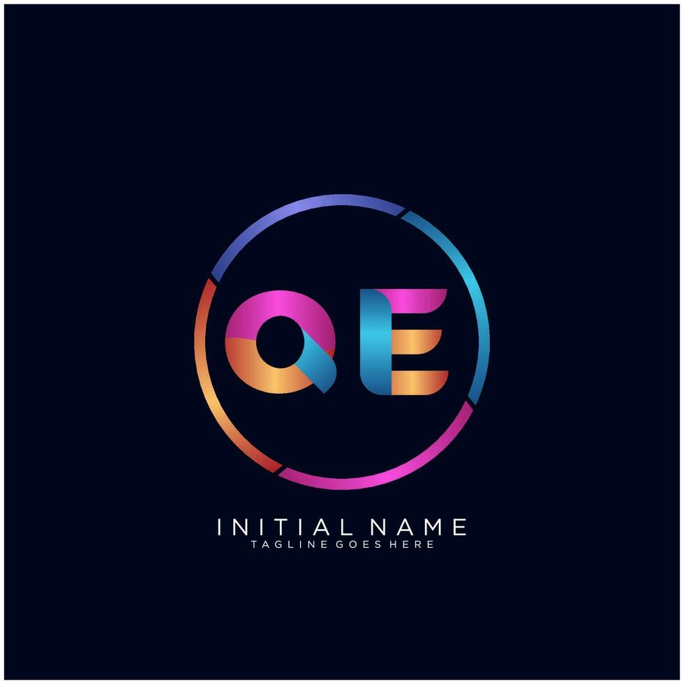 Letter QE colorfull logo premium elegant template vector