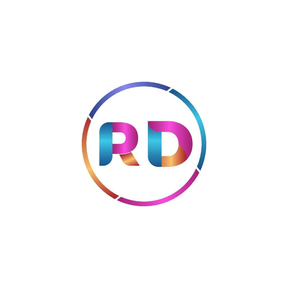 Letter RD  colorfull logo premium elegant template vector