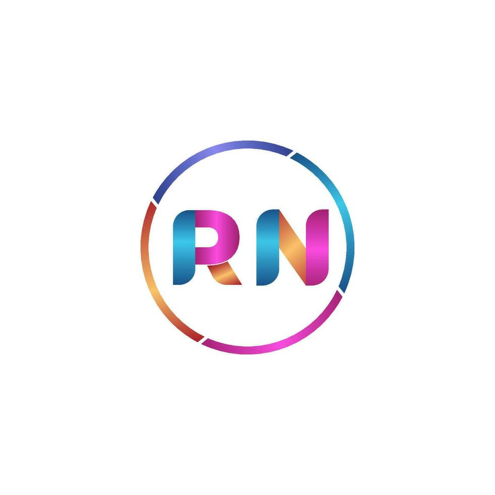 Letter RN colorfull logo premium elegant template vector