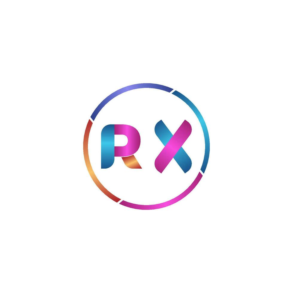 Letter RX colorfull logo premium elegant template vector