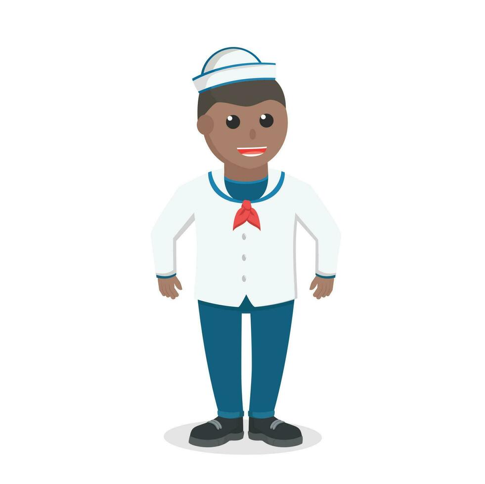 Sailor african pose design character on white background vector