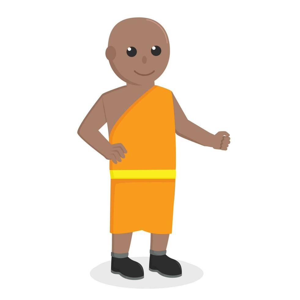 monk african pose design character on white background vector