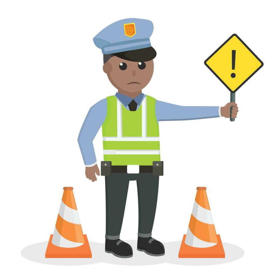 traffic police african be careful design character on white background vector