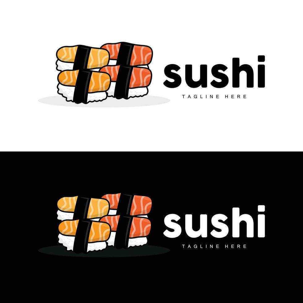 Sushi logo, japonés rápido comida diseño, vector icono modelo símbolo