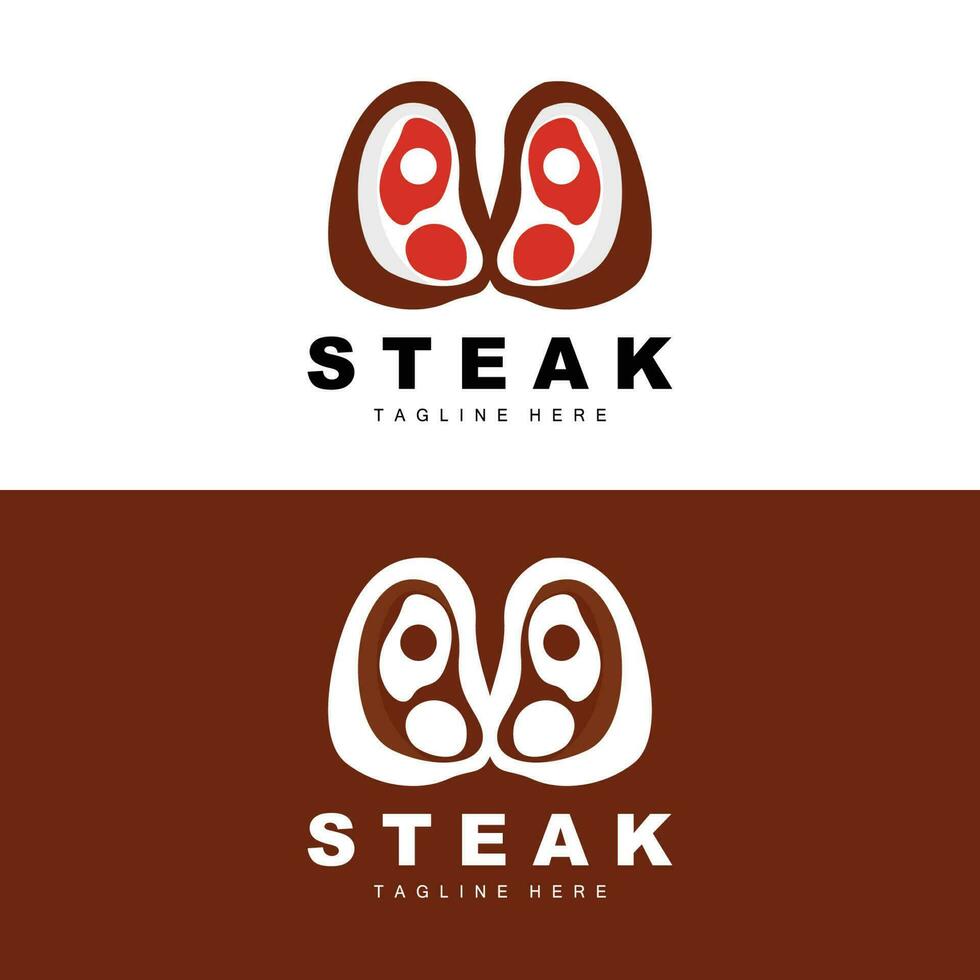 Beef Logo, Meat Steak Vector, Grill Cuisine Design, Steak Restaurant Brand Template Icon vector