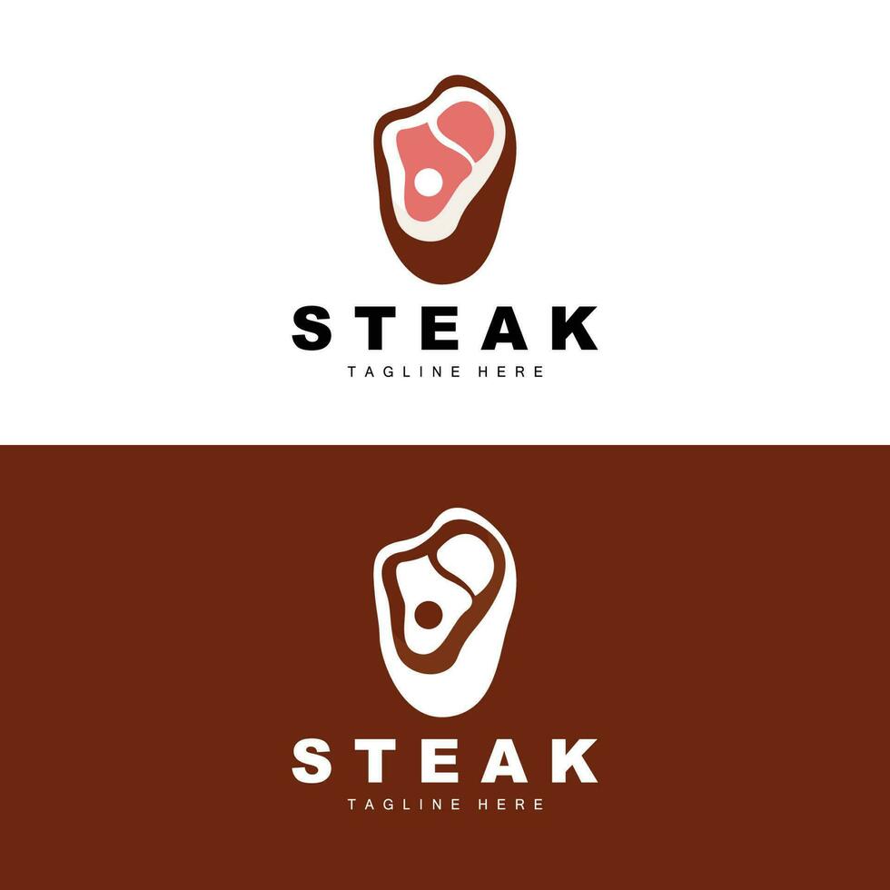 carne de vaca logo, carne filete vector, parrilla cocina diseño, filete restaurante marca modelo icono vector