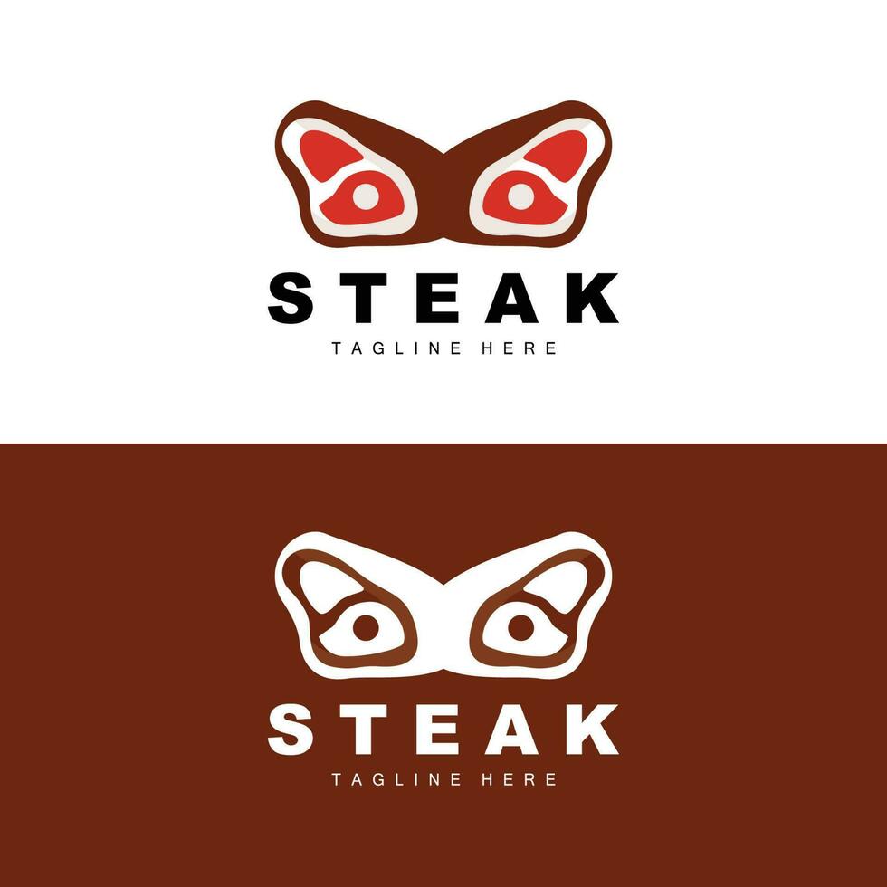 carne de vaca logo, carne filete vector, parrilla cocina diseño, filete restaurante marca modelo icono vector