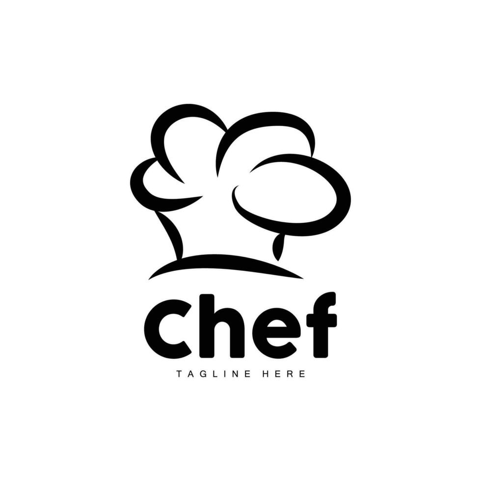 logotipo de sombrero de chef, vector de cocina hecho a mano colección de sombreros de chef, diseño de marca de producto