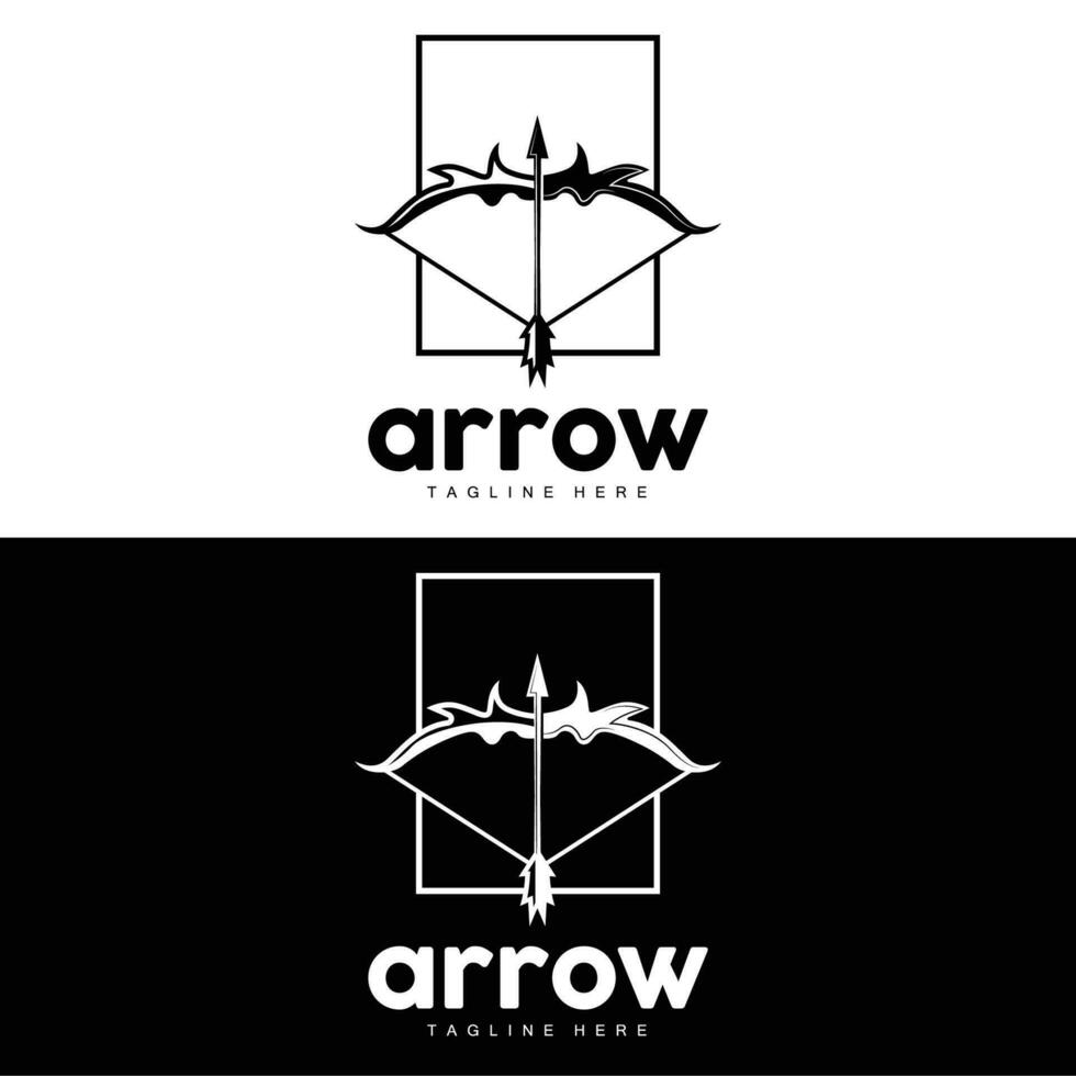 Arrow Logo, Bow Arrow Minimalist Simple Design, Archer Vector, Templet Illustration Symbol Icon vector