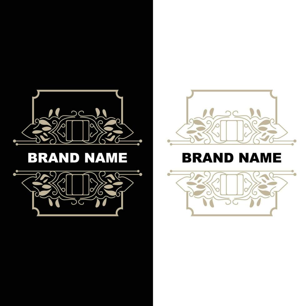 Elegant Minimalist Ornament Logo Template Luxury Ornament Wedding Decoration Business, Batik Style Invitation, Batik, Frasion, Initial Brand Design vector