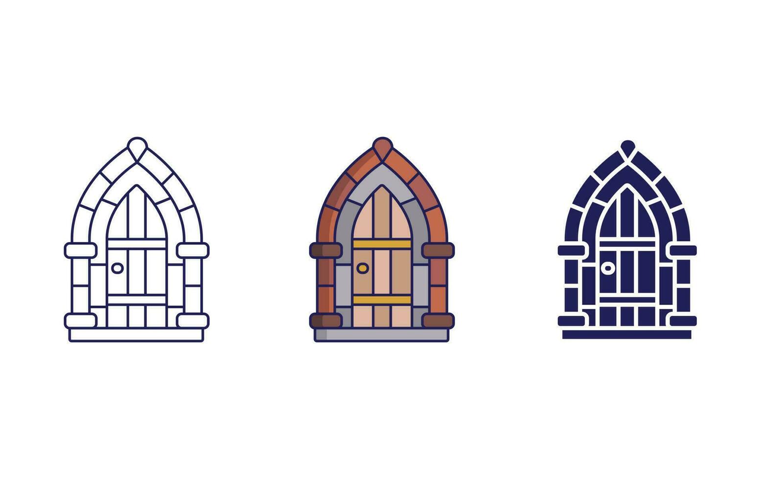 Castle door vector icon