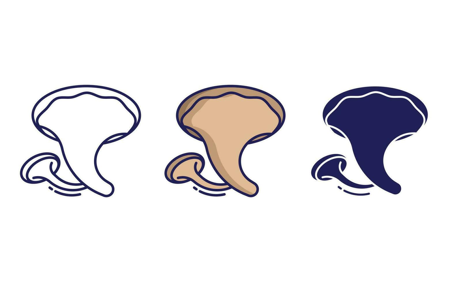 king trumpet mushroom vector icon