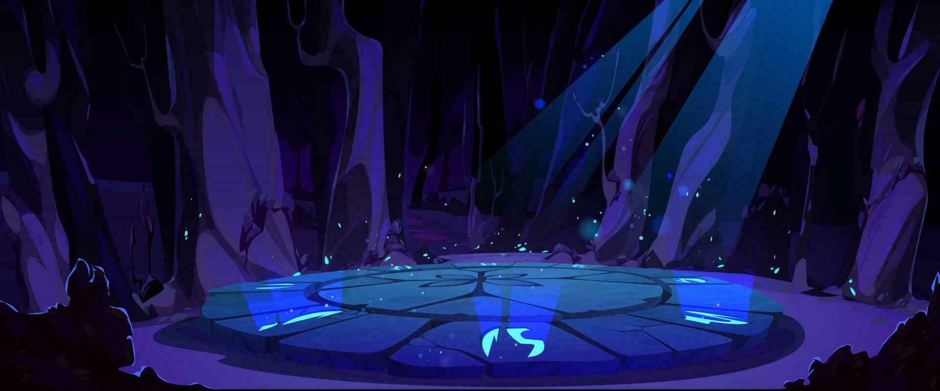 Game background with magic maya altar in jungle vector
