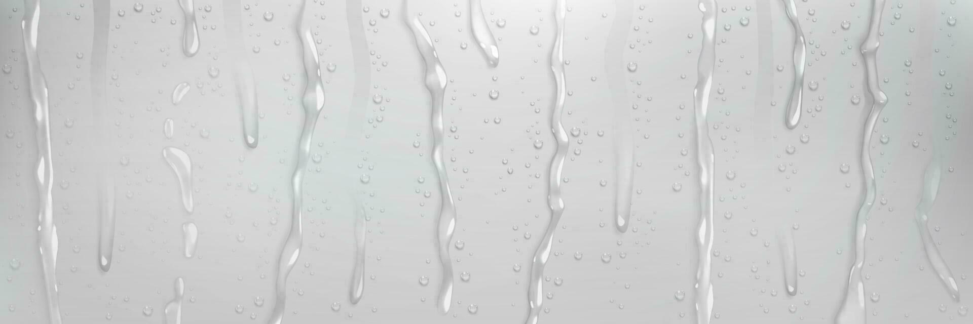 Realistic rain shower water drops down vector