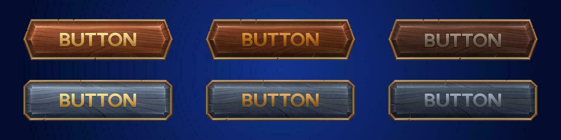 Medieval ui game button frame sprite for animation vector