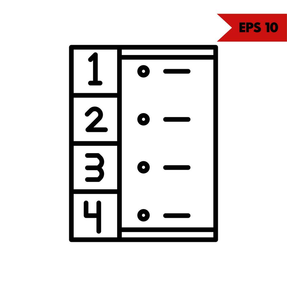 number in file line icon vector