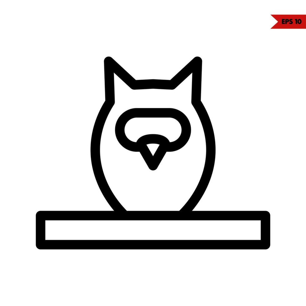 owl in tree trunk line icon vector