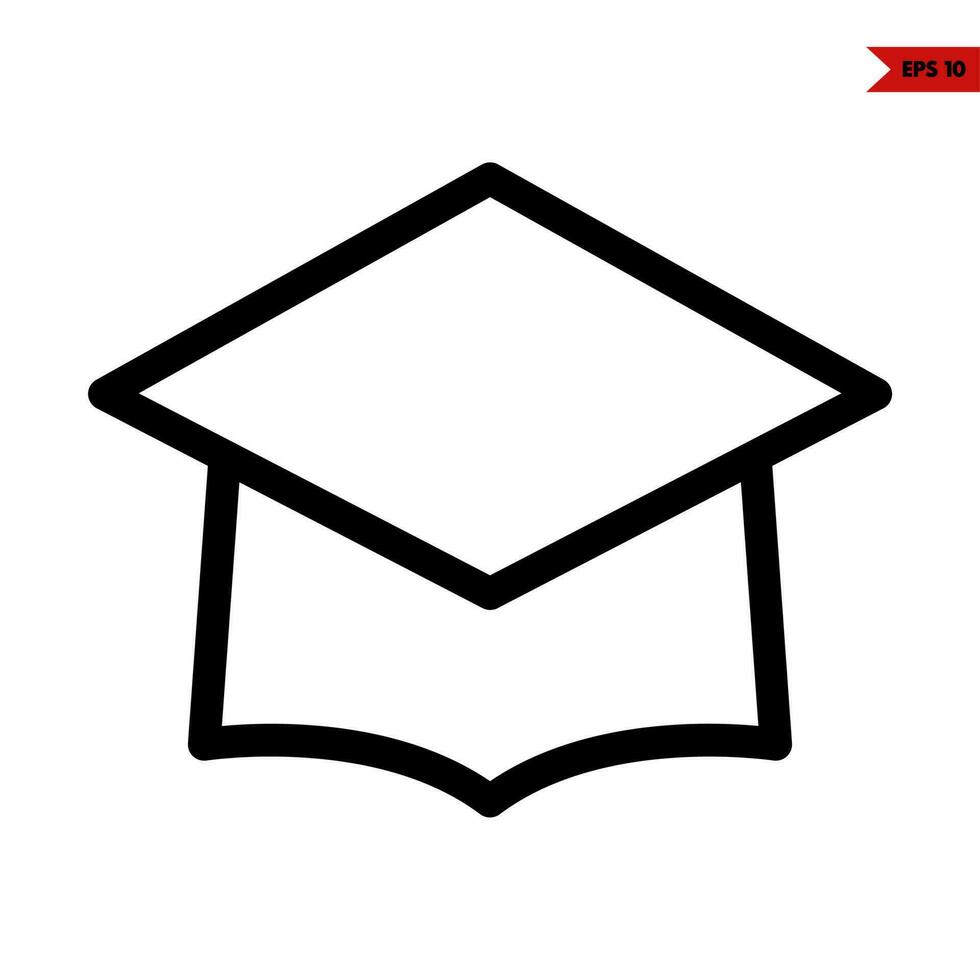 toga hat graduation line icon vector