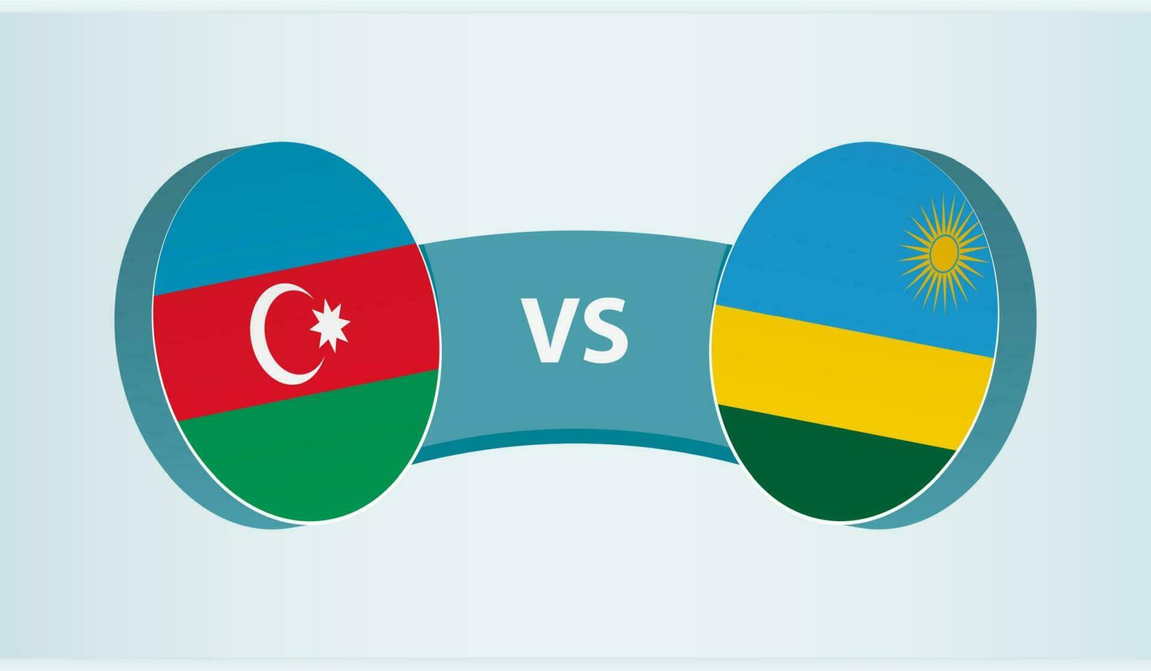 Azerbaijan versus Rwanda, team sports competition concept. vector