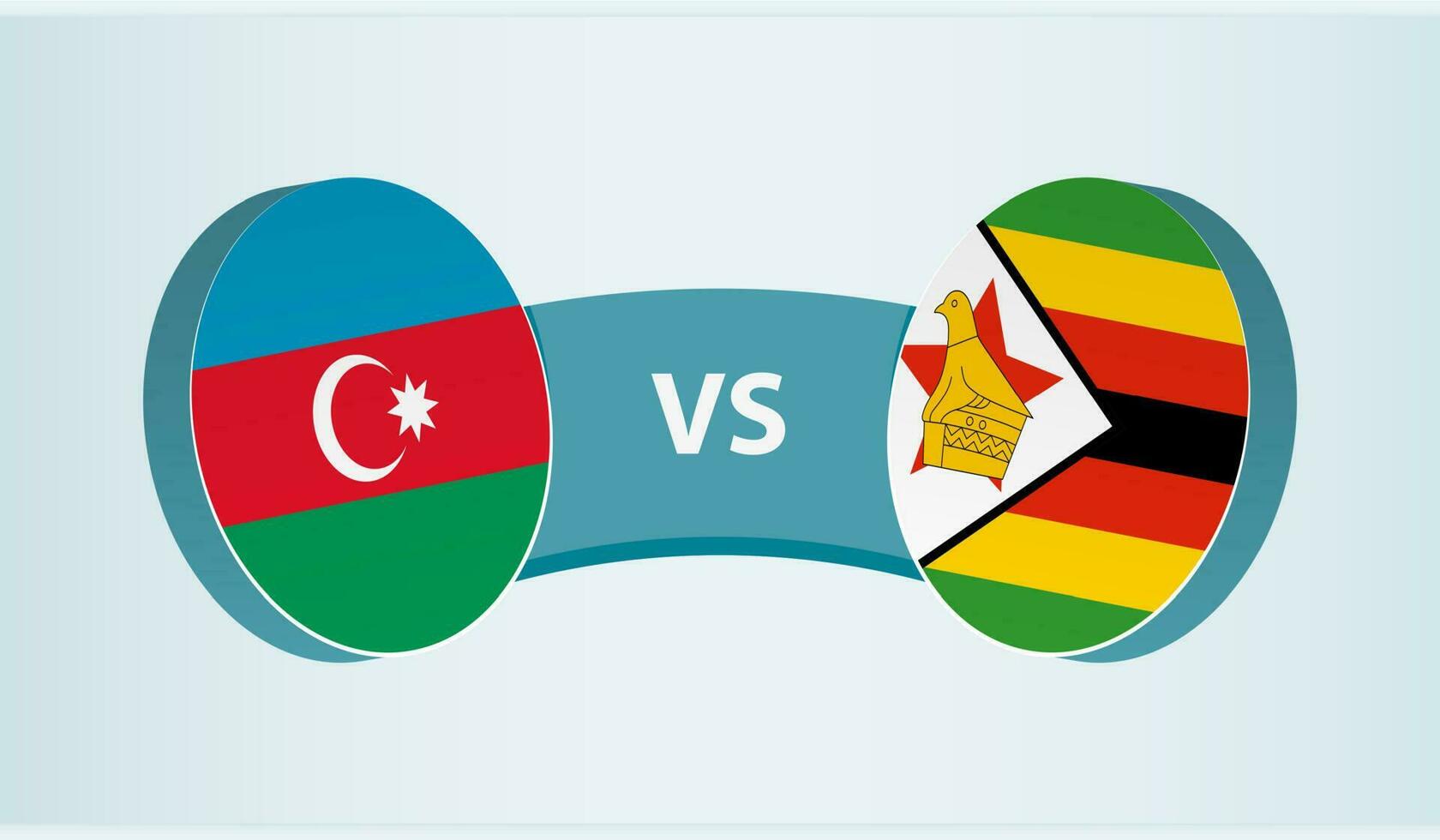 Azerbaijan versus Zimbabwe, team sports competition concept. vector