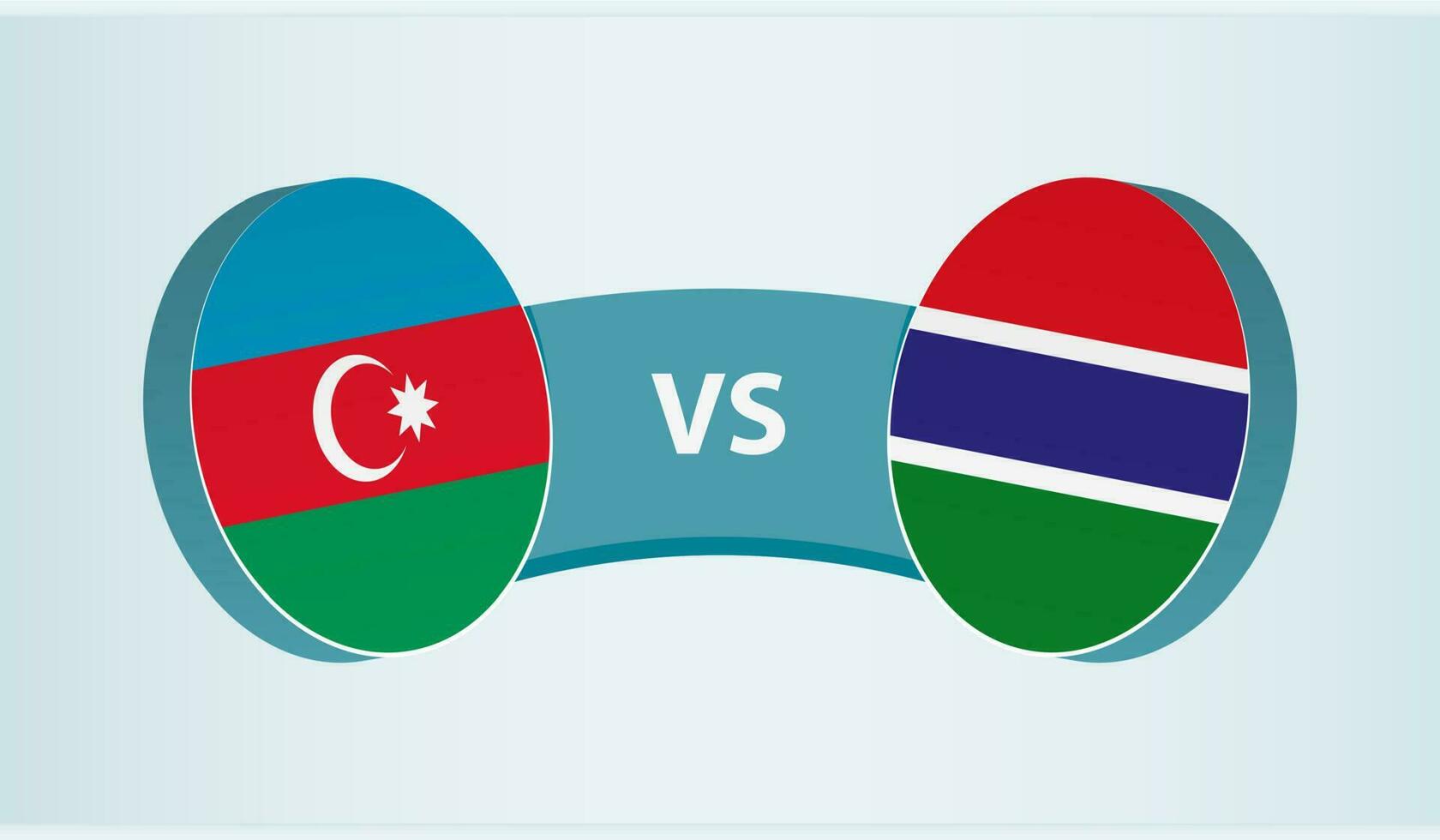 Azerbaijan versus Gambia, team sports competition concept. vector