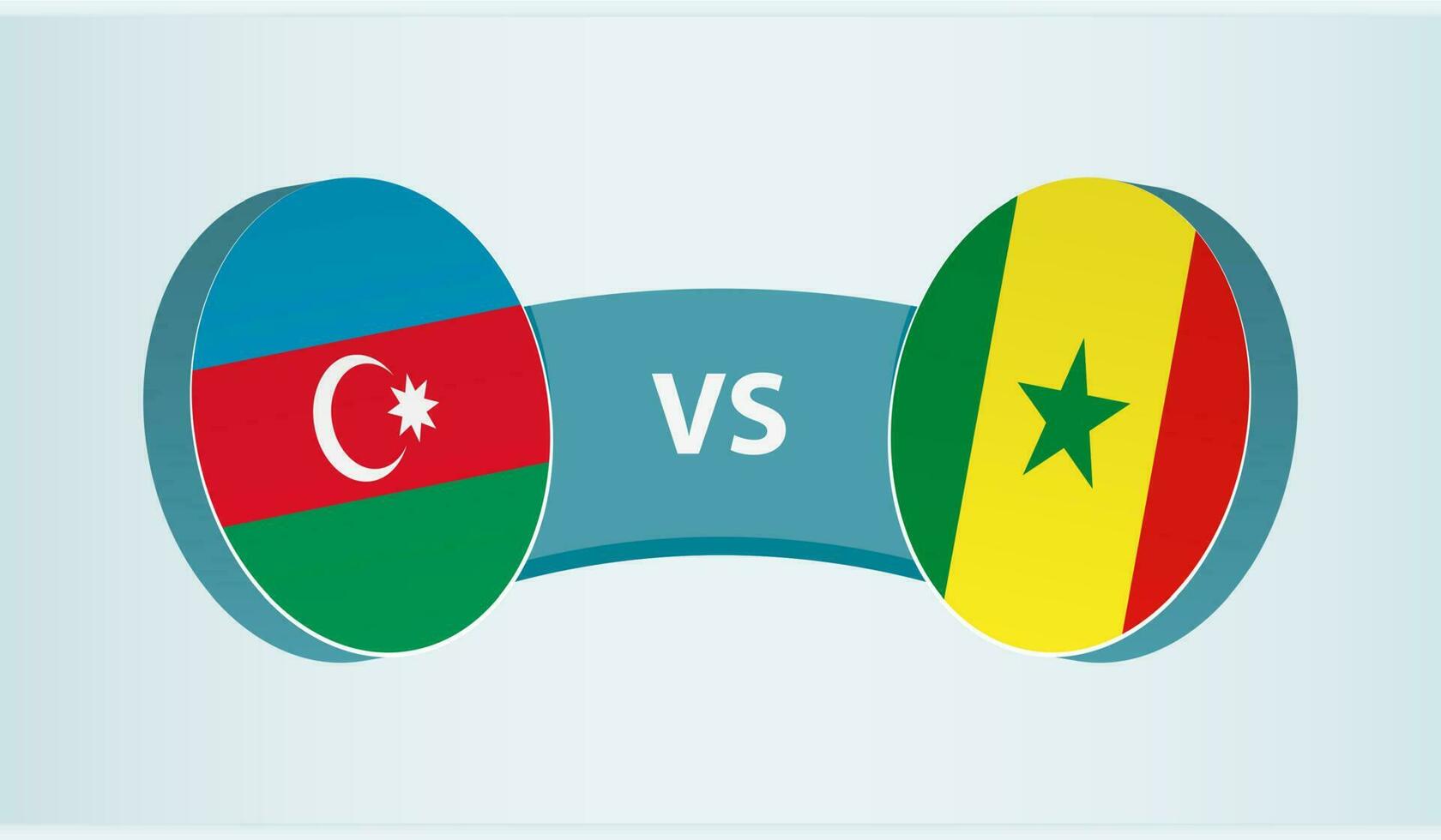 Azerbaijan versus Senegal, team sports competition concept. vector