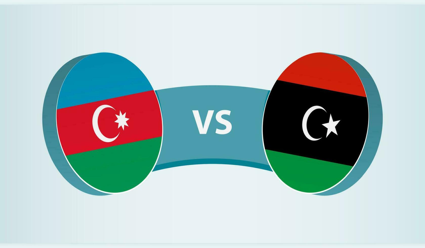 Azerbaijan versus Libya, team sports competition concept. vector