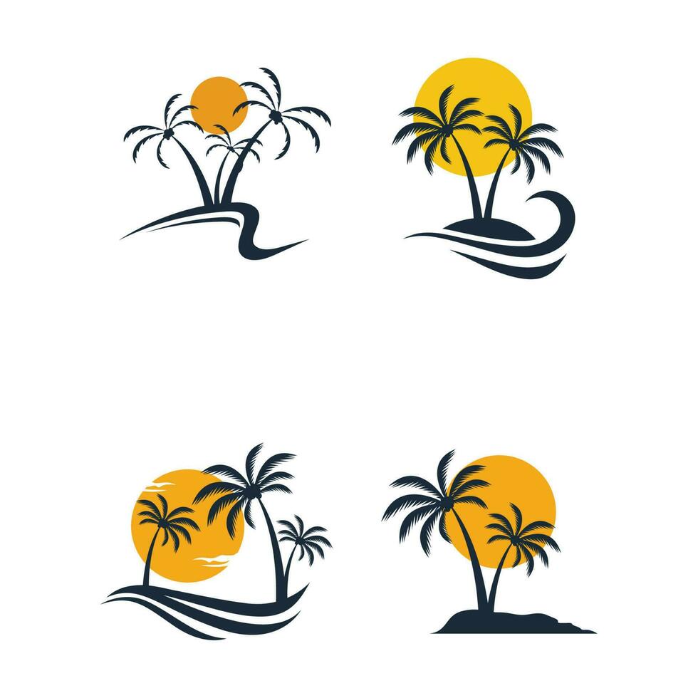 Tropical island illustration design template vector