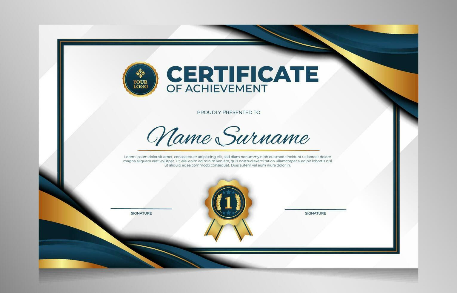 Education Certificate of Achievement Template Design vector