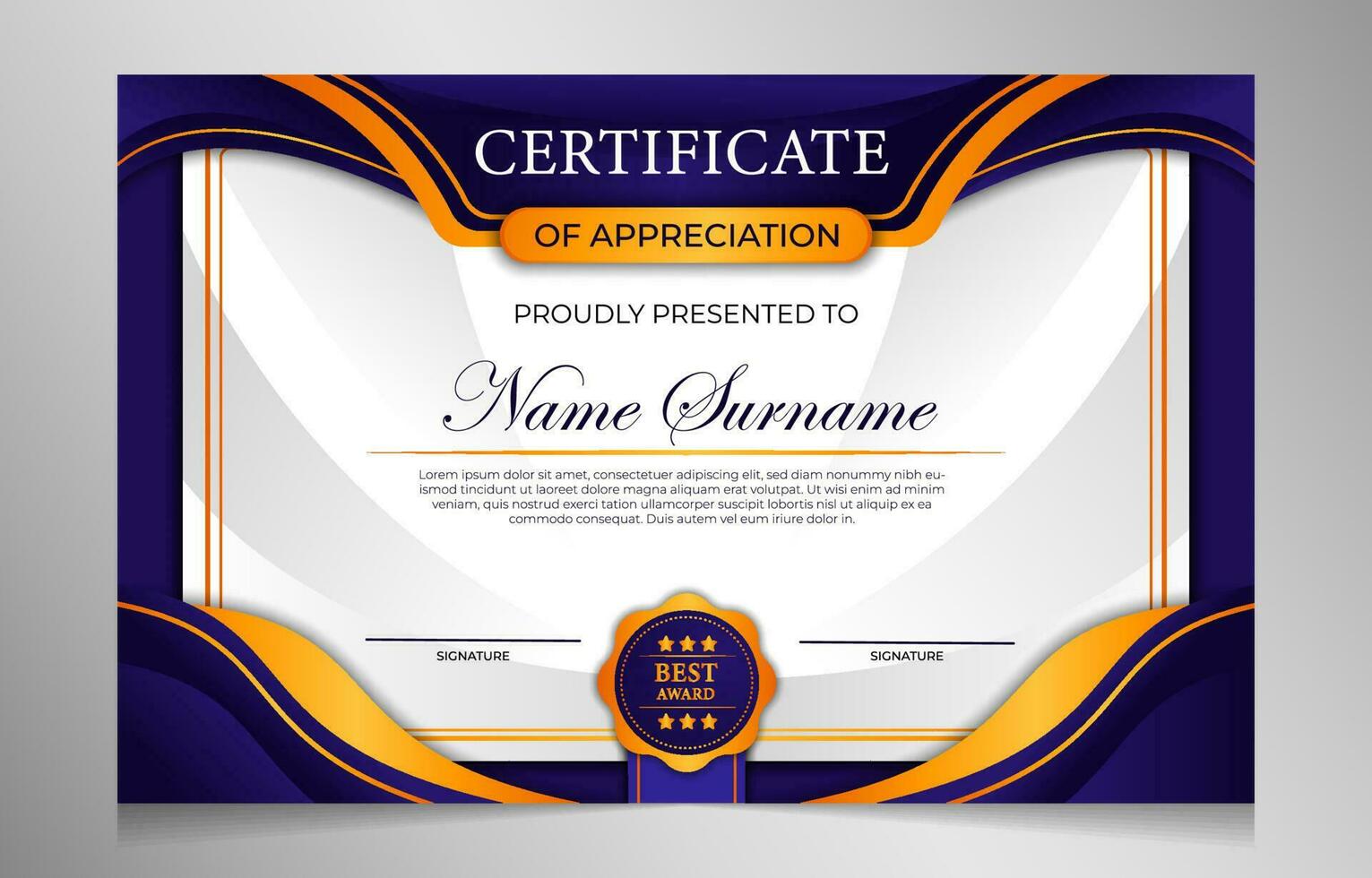 Business Certificate of Appreciation Template Design vector