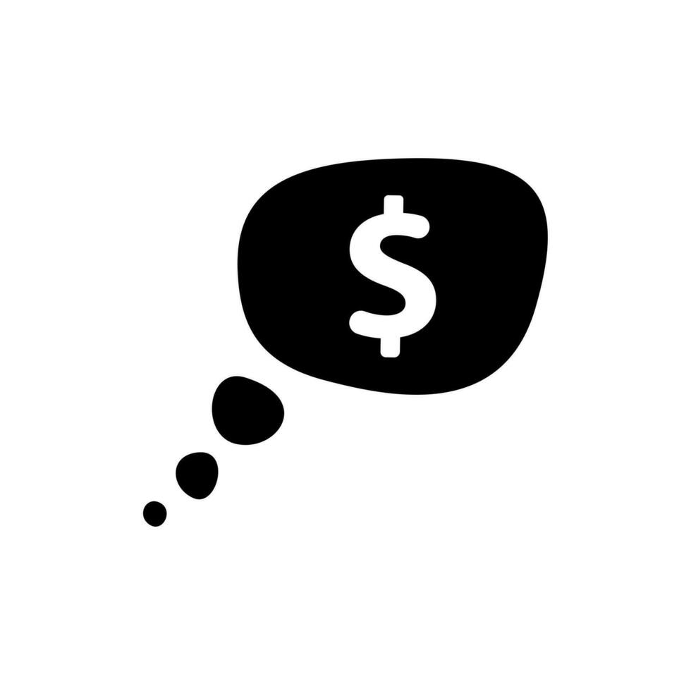 Speech bubble with dollar icon vector. thought about money illustration sing. economy symbol. Bank logo. vector