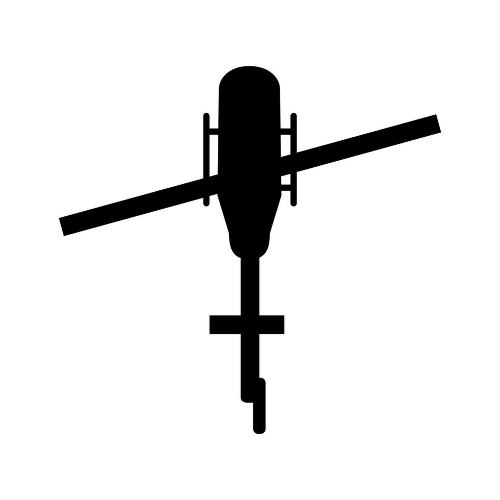 Helicopter vector icon. aircraft illustration sign. fly symbol. airline logo isolated on white background.