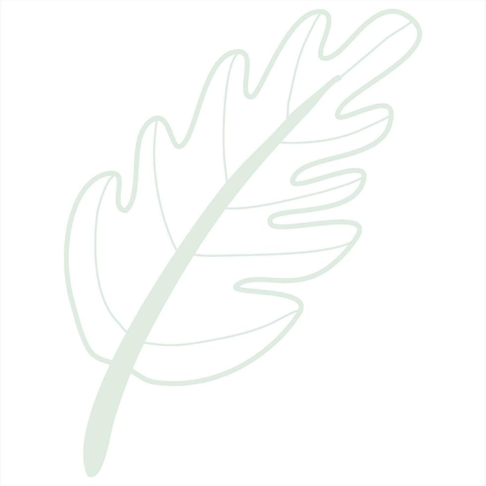 Line art leaf vector