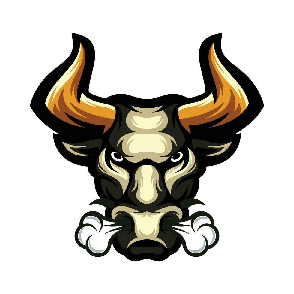 Bull head mascot. Buffalo logo design vector