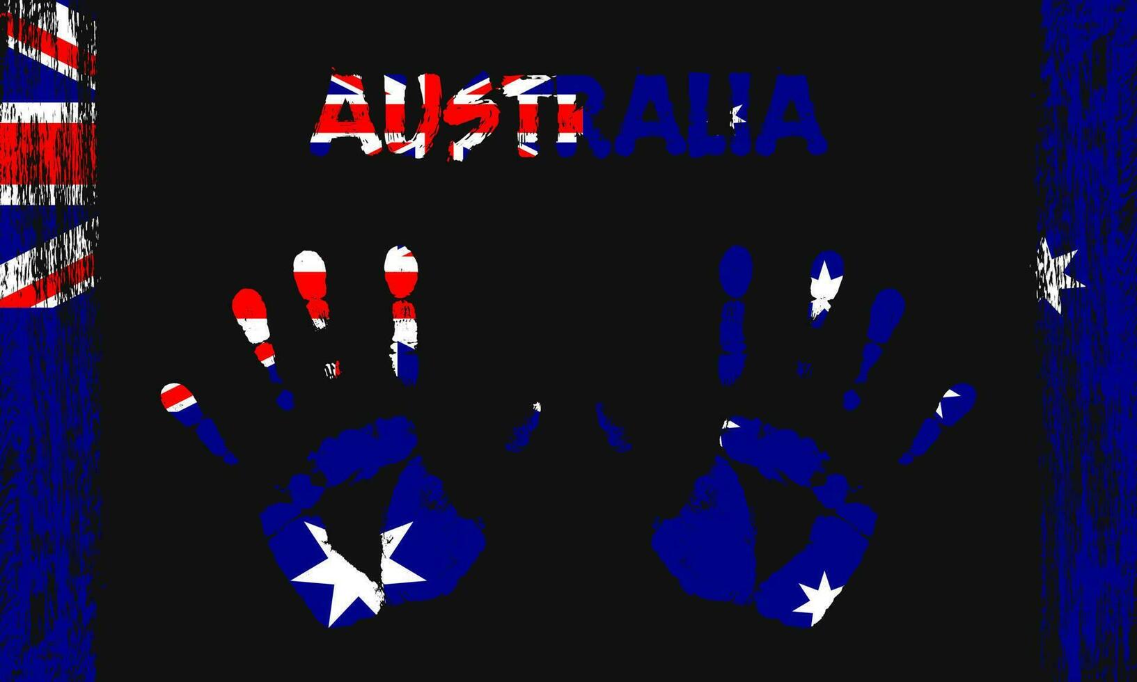 Vector flag of Australia with a palm