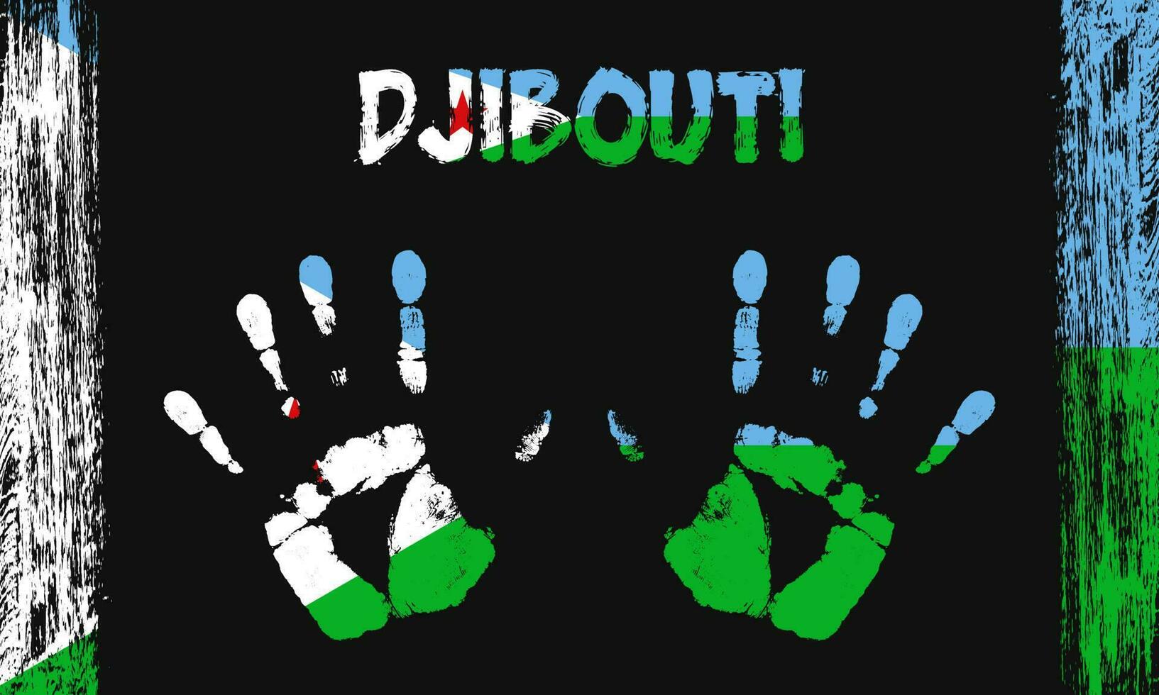 Vector flag of Djibouti with a palm