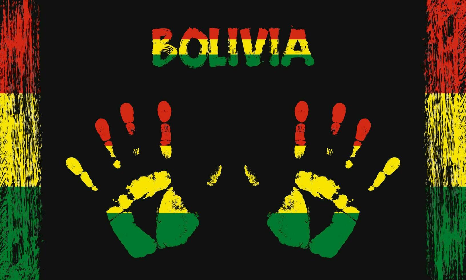 Vector flag of Bolivia with a palm