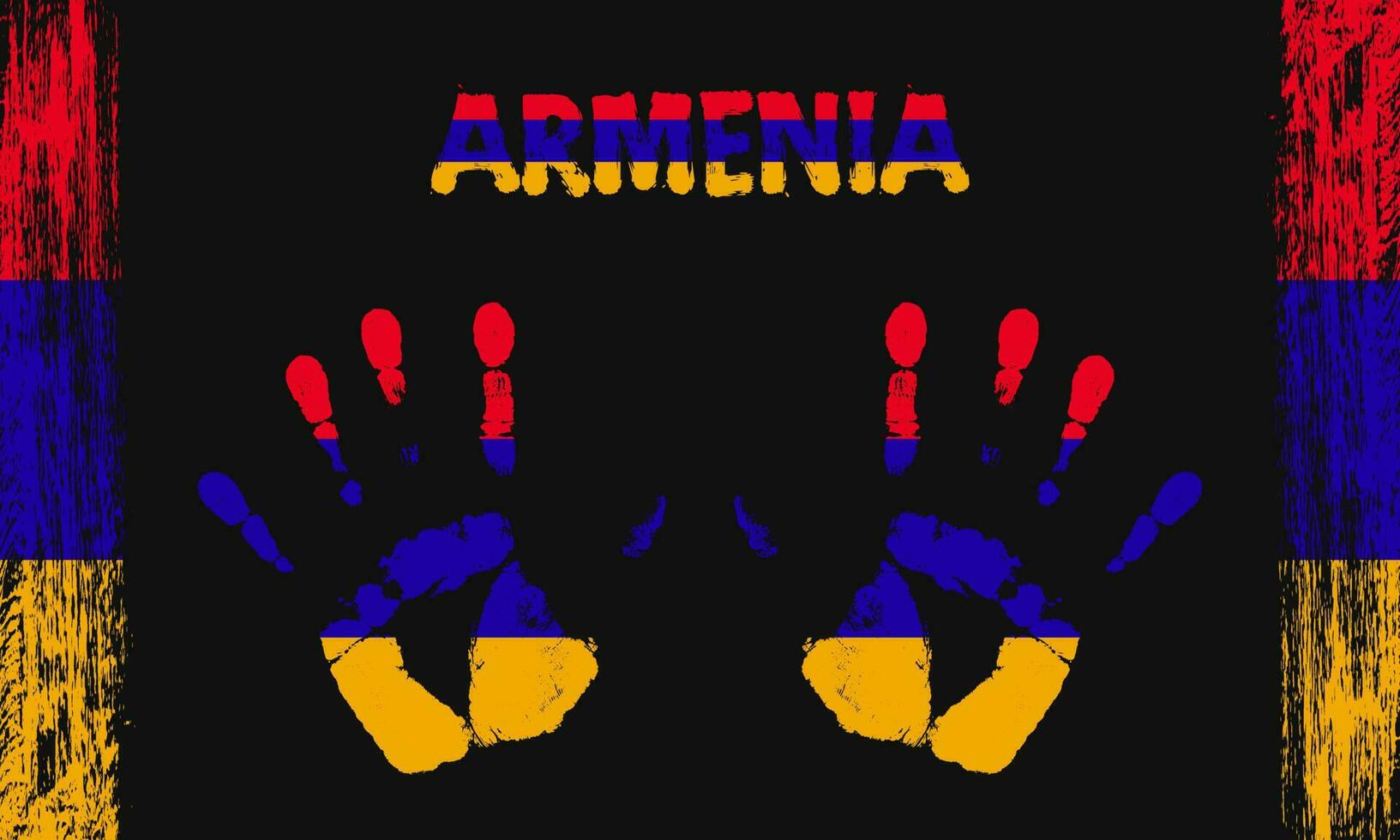 Vector flag of Armenia with a palm