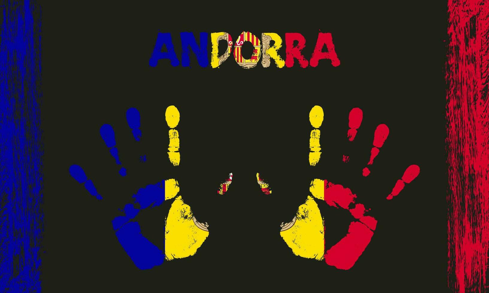 vector bandera de andorra con un palma