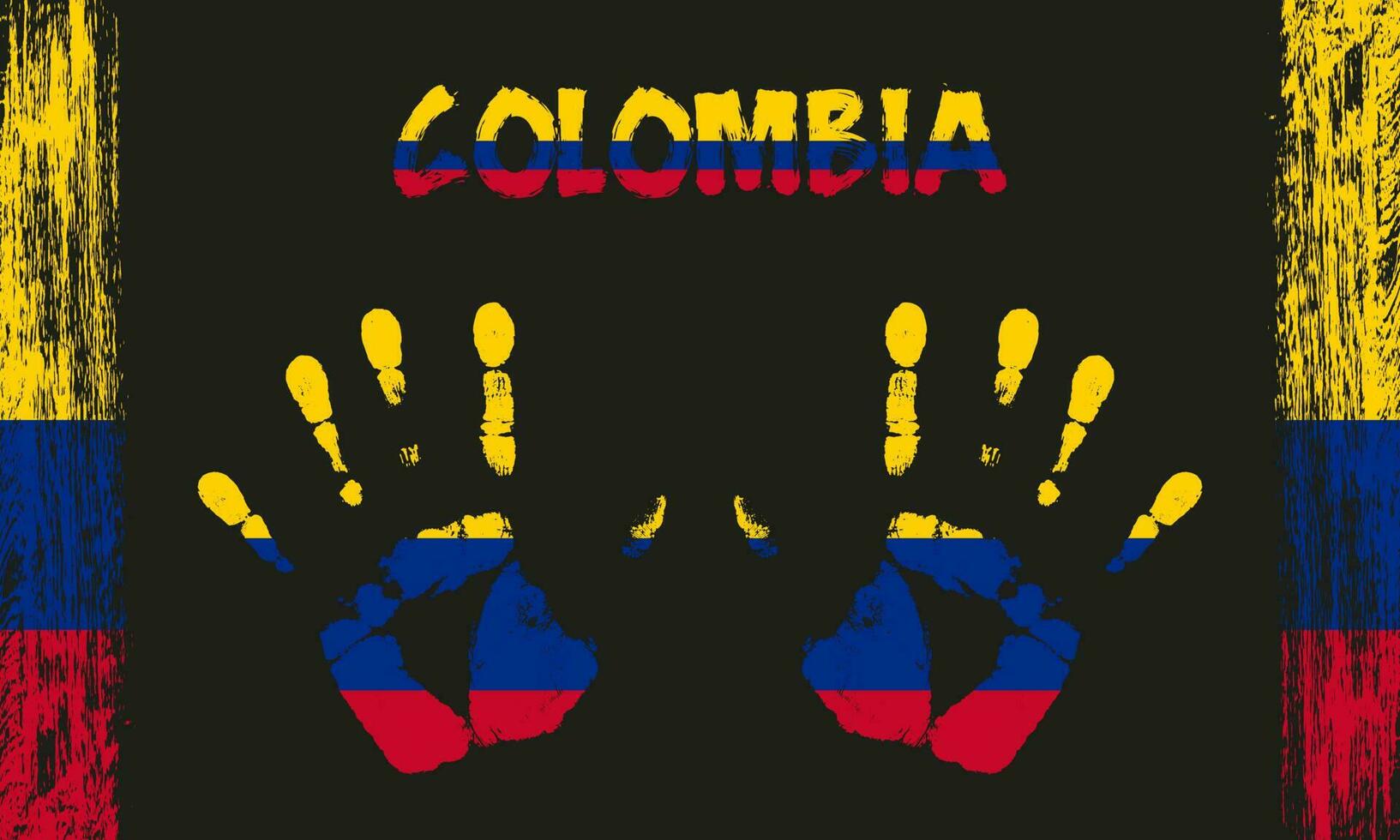 Vector flag of Colombia with a palm