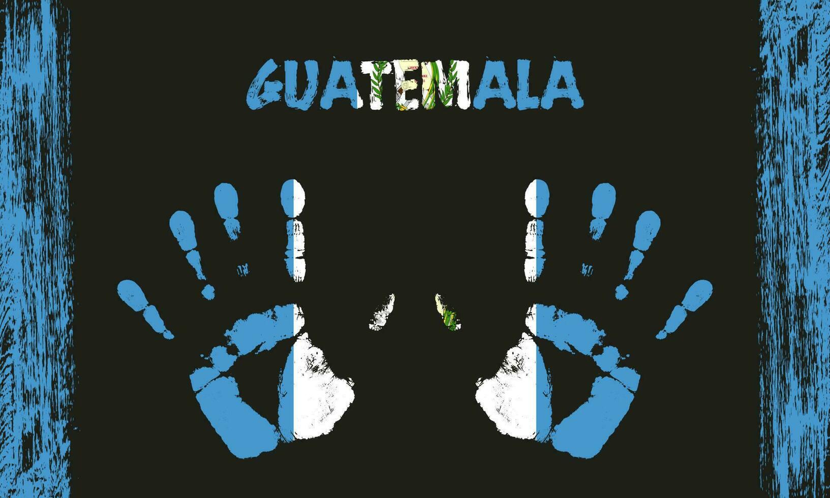 Vector flag of Guatemala with a palm