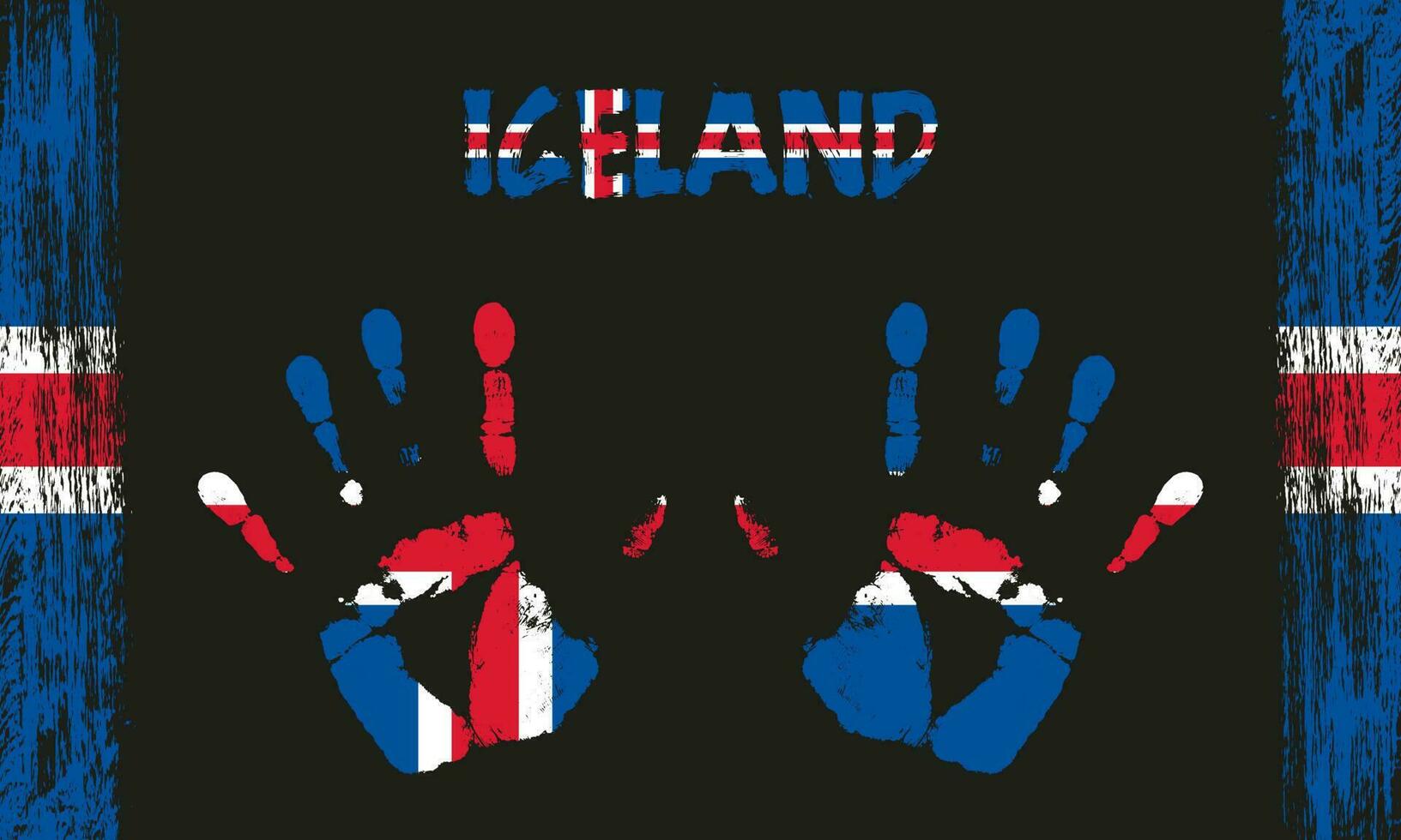 vector bandera de Islandia con un palma