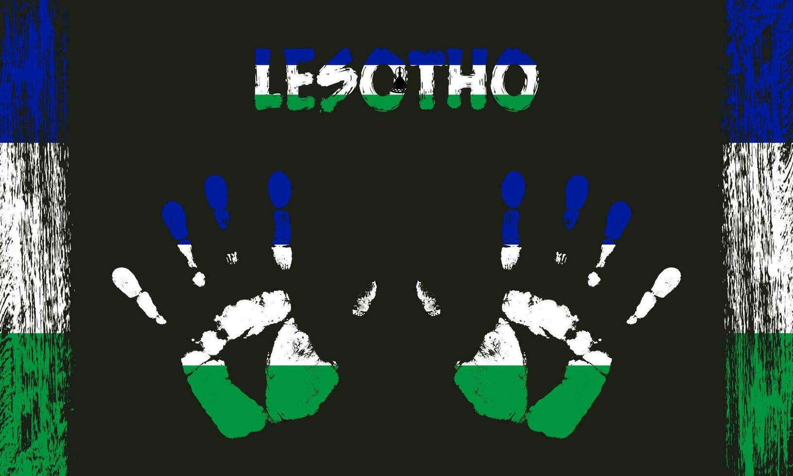 Vector flag of Lesotho with a palm