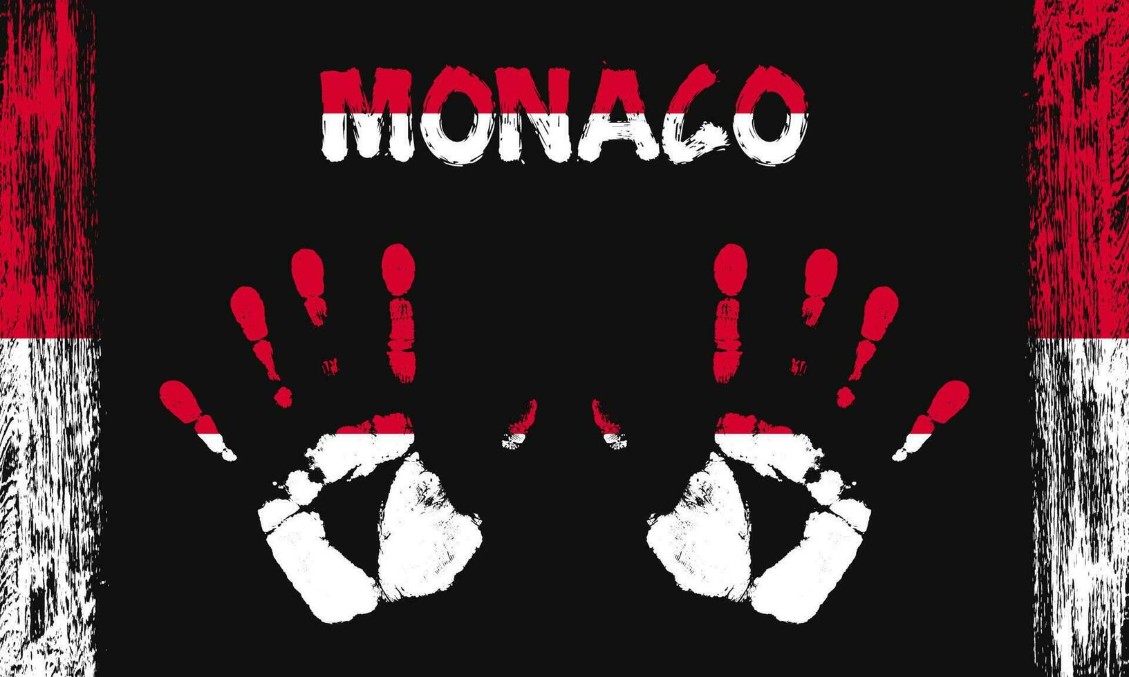 Vector flag of Monaco with a palm