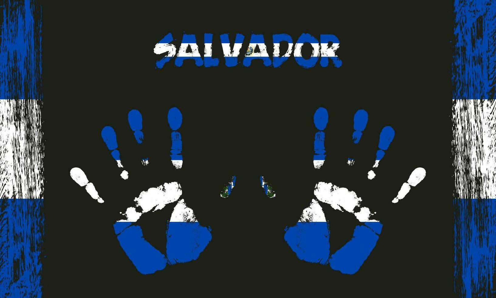 Vector flag of Salvador with a palm