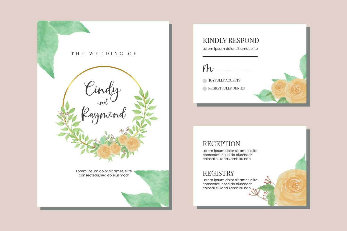 Wedding Invitation Rose Flower vector